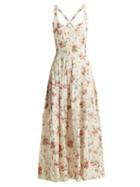 Matchesfashion.com Brock Collection - Daphne Floral Print Silk Charmeuse Dress - Womens - Pink Print