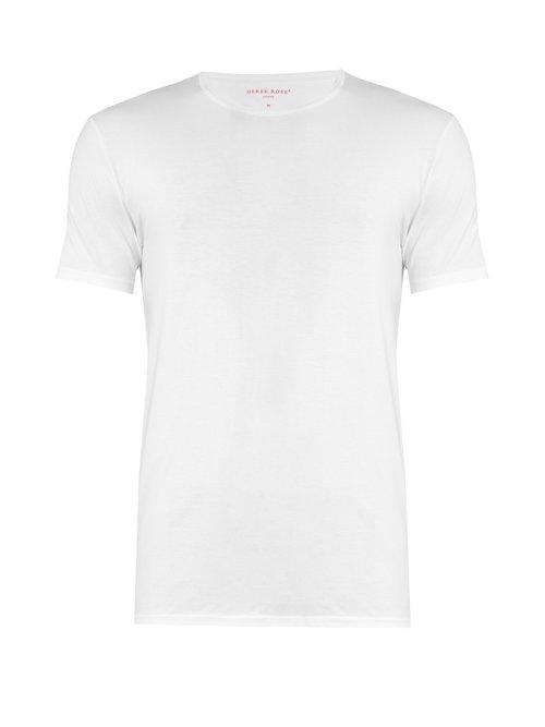 Matchesfashion.com Derek Rose - Jack Pima Cotton Crew Neck T Shirt - Mens - White