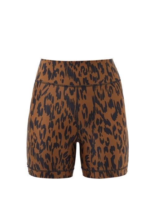 The Upside - Tropical Dance Stretch-jersey Cycling Shorts - Womens - Leopard Print