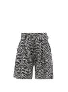 Matchesfashion.com Solid & Striped - The Talia Zebra-print Cotton-blend Wide-leg Shorts - Womens - Black Print