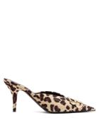 Balenciaga Knife Leopard-print Velvet Mules