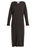 Allude V-neck Wool And Cashmere-blend Knit Dress