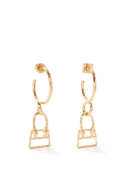Jacquemus - Creoles Chiquito-charm Hoop Earrings - Womens - Gold