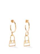 Jacquemus - Creoles Chiquito-charm Hoop Earrings - Womens - Gold