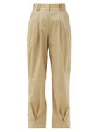 Matchesfashion.com Aje - Tapered Crinkled-crepe Trousers - Womens - Beige