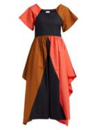 Matchesfashion.com Isa Arfen - Bellaria Panelled Cotton Poplin Midi Dress - Womens - Multi