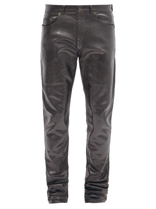 Matchesfashion.com Saint Laurent - Coated Slim-leg Jeans - Mens - Black