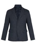 Herno Frosted Wool-blend Jacket With Quilted Insert