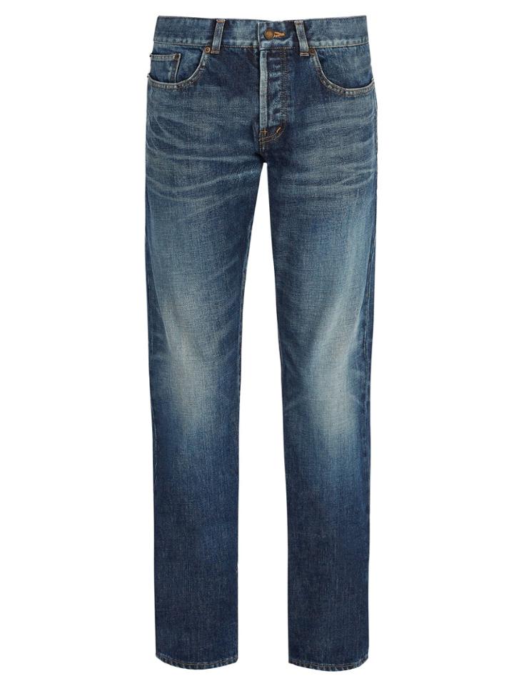 Saint Laurent Mid-blue Slim-leg Denim Jeans