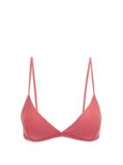 Matchesfashion.com Matteau - The Tri Crop Triangle Bikini Top - Womens - Dark Pink