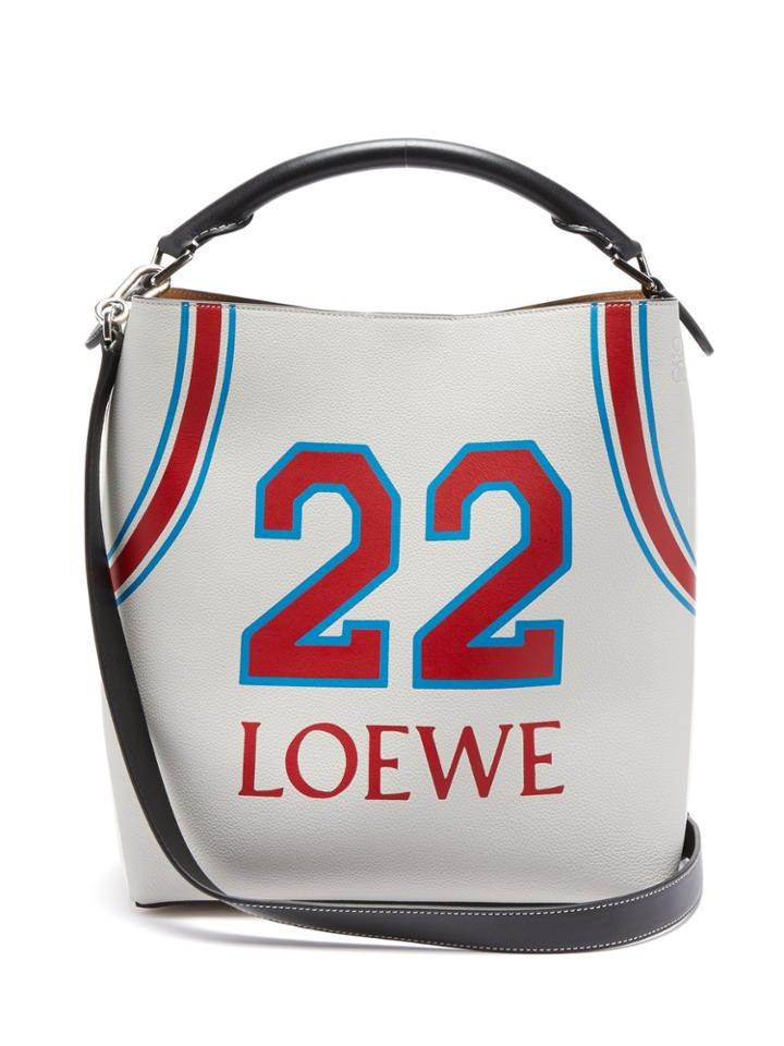 Loewe T Bucket Varsity Leather Bag