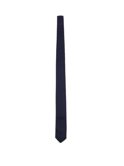 Matchesfashion.com Brunello Cucinelli - Knitted Silk Tie - Mens - Blue