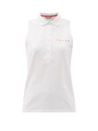 Matchesfashion.com Falke - Sleeveless Cotton-blend Piqu Polo Shirt - Womens - White