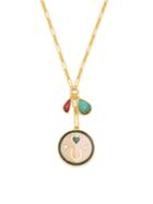 Lizzie Fortunato Lucky Pink Pendant Charm Necklace