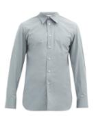 Matchesfashion.com Jil Sander - Curved-hem Cotton-poplin Shirt - Mens - Dark Grey