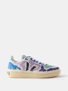 Marni X Veja - V-10 Scribble-print Leather Trainers - Mens - Black Multi