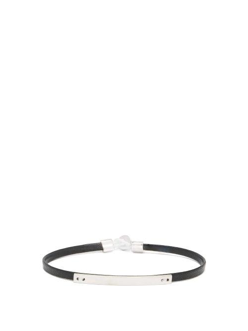 Matchesfashion.com Miansai - Nexus Leather & Sterling-silver Bracelet - Mens - Black