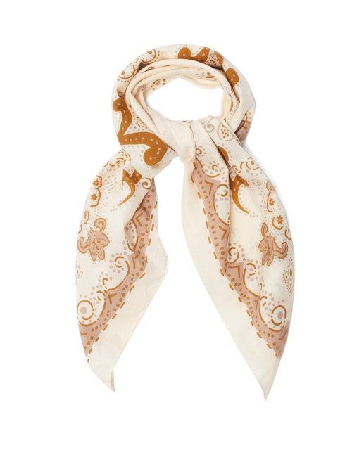 Matchesfashion.com Acne Studios - Floral-print Cotton-blend Scarf - Womens - Beige Multi