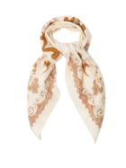 Matchesfashion.com Acne Studios - Floral-print Cotton-blend Scarf - Womens - Beige Multi