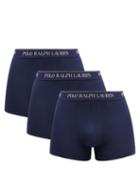 Polo Ralph Lauren - Pack Of Three Logo-jacquard Cotton-blend Trunks - Mens - Navy