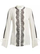 Matchesfashion.com Etro - Bahidora Silk And Lace Shirt - Womens - White Black