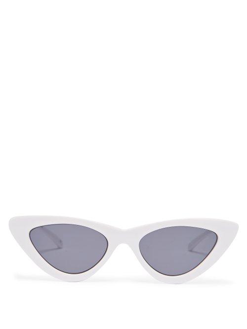 Matchesfashion.com Le Specs - X Adam Selman The Last Lolita Cat Eye Sunglasses - Womens - White Black