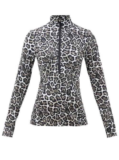 Matchesfashion.com Goldbergh - Lilja Leopard-print Jersey Base-layer Jacket - Womens - Leopard