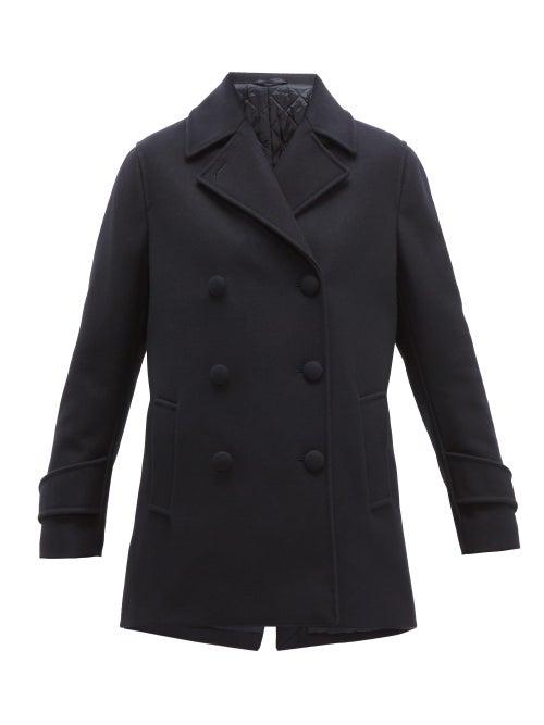 Matchesfashion.com Officine Gnrale - Eline Double Breasted Wool Blend Pea Coat - Womens - Navy