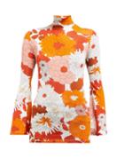 Matchesfashion.com Dodo Bar Or - Brigitte Floral Print Turtleneck Top - Womens - Orange Multi