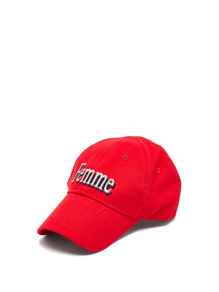 Balenciaga Femme-embroidered Cotton Cap