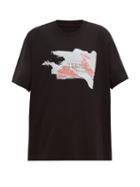 Matchesfashion.com Maison Margiela - Oversized Numbers Print Cotton T Shirt - Mens - Black