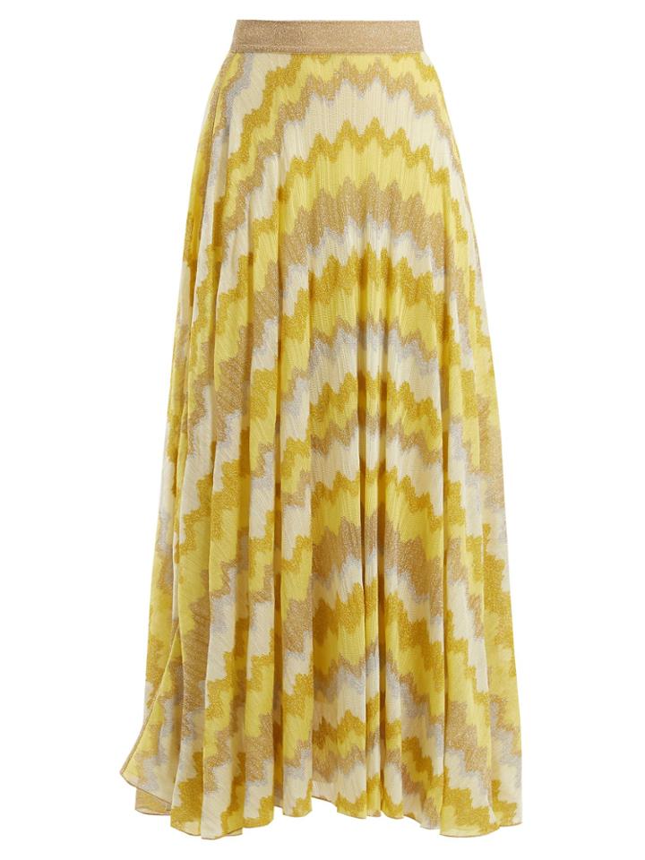 Missoni Metallic Zigzag-knit Skirt