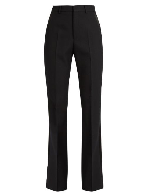 Saint Laurent High-rise Wool-crepe Tuxedo Trousers