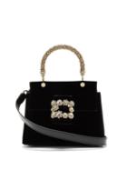 Matchesfashion.com Roger Vivier - Viv' Crystal-embellished Velvet Bag - Womens - Black