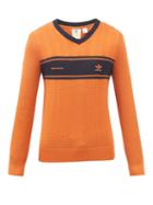 Adidas X Wales Bonner - Logo-embroidered V-neck Wool-blend Sweater - Mens - Orange