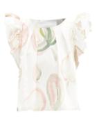 Matchesfashion.com Aje - Imprint Floral-print Cotton-poplin Top - Womens - White Print