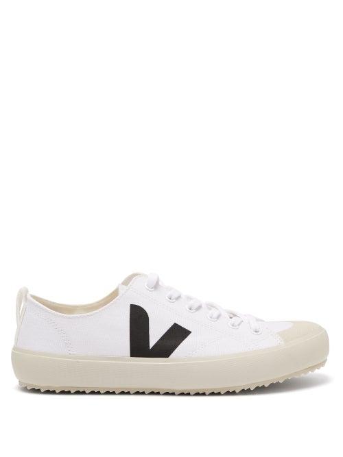 Matchesfashion.com Veja - Nova Logo Print Canvas Trainers - Womens - White Black