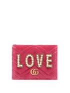 Gucci Gg Marmont Embellished Velvet Wallet