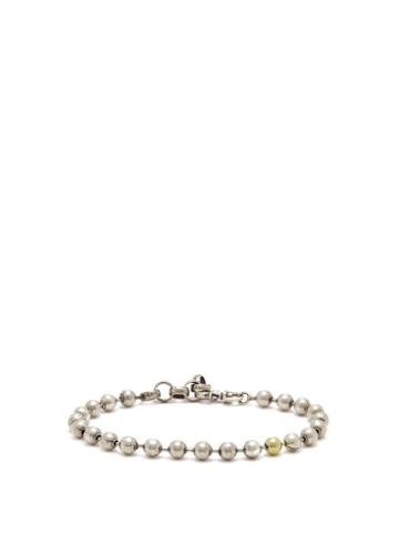Matchesfashion.com Title Of Work - Beaded 18kt Gold And Sterling Silver Bracelet - Mens - Silver