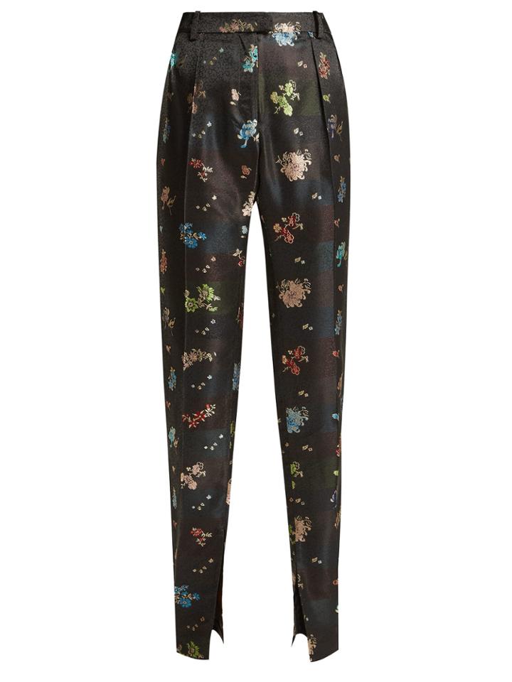 Preen By Thornton Bregazzi Juno Floral-jacquard Straight-leg Trousers