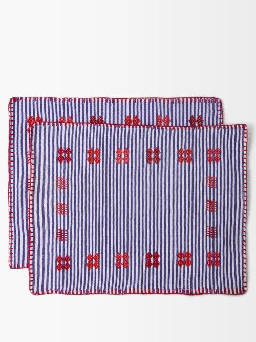 Pippa Holt - Set Of Two No. 38 Striped Cotton Napkins - Womens - Multi Stripe