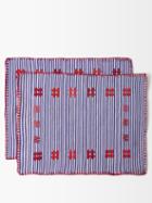 Pippa Holt - Set Of Two No. 38 Striped Cotton Napkins - Womens - Multi Stripe