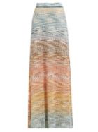 Matchesfashion.com Missoni - Dgrad Zigzag Crochet Knit Maxi Skirt - Womens - Gold Multi