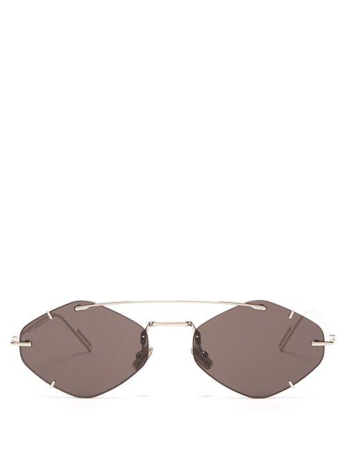 Matchesfashion.com Dior Homme Sunglasses - Diorinclusion Round Frame Metal Sunglasses - Mens - Silver