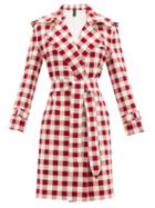 Matchesfashion.com Norma Kamali - Double-breasted Gingham Trench Coat - Womens - Red White
