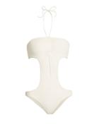 Matchesfashion.com Solid & Striped - The Carolyn Cut Out Swimsuit - Womens - Cream