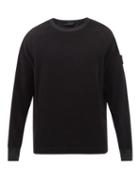 Stone Island - Logo-patch Moleskin Sweatshirt - Mens - Black
