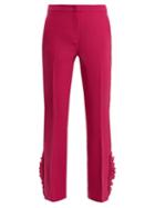Matchesfashion.com No. 21 - Mid Rise Ruffle Hem Trousers - Womens - Dark Pink