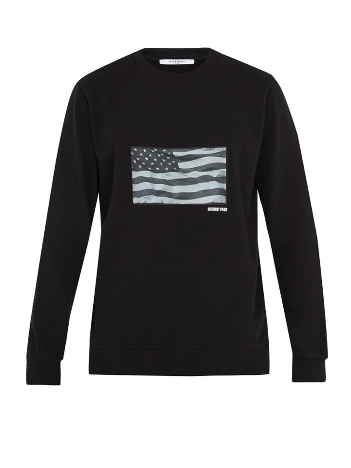 Givenchy Usa Flag-appliqu Cotton Sweatshirt