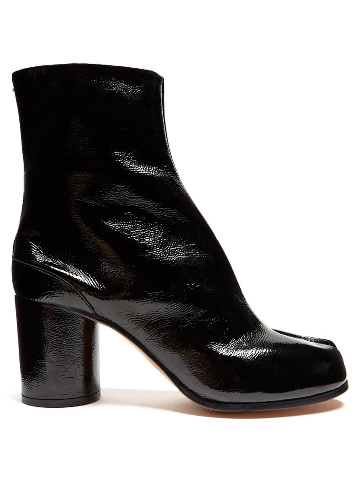Maison Margiela Tabi Split-toe Patent-leather Ankle Boots